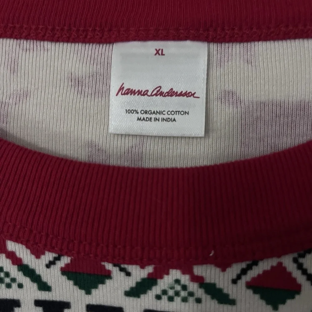 Hanna Andersson Women's XL Organic Cotton Reindeer Pajama Top Holiday